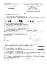Đề kiểm tra học kỳ I lớp 9 THCS năm học 2015  2016 môn Vật lý thời gian 45 phút